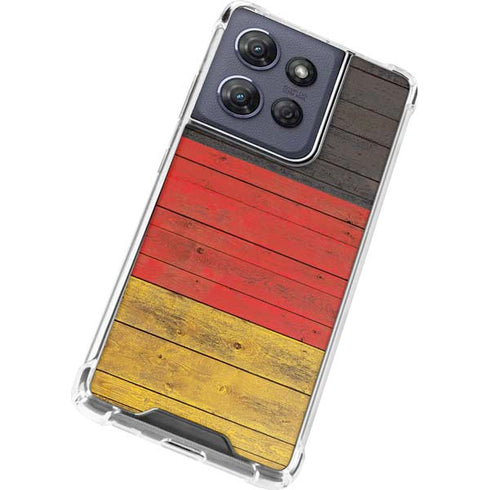 German Flag Dark Wood Moto G Play 5G (2025) Clear Case